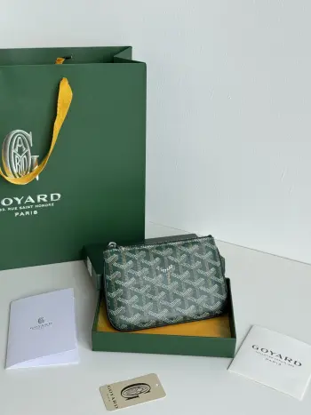 3309 Canvas with First Layer Cowhide Envelope Tri-fold Wallet Replica Goyard wallets