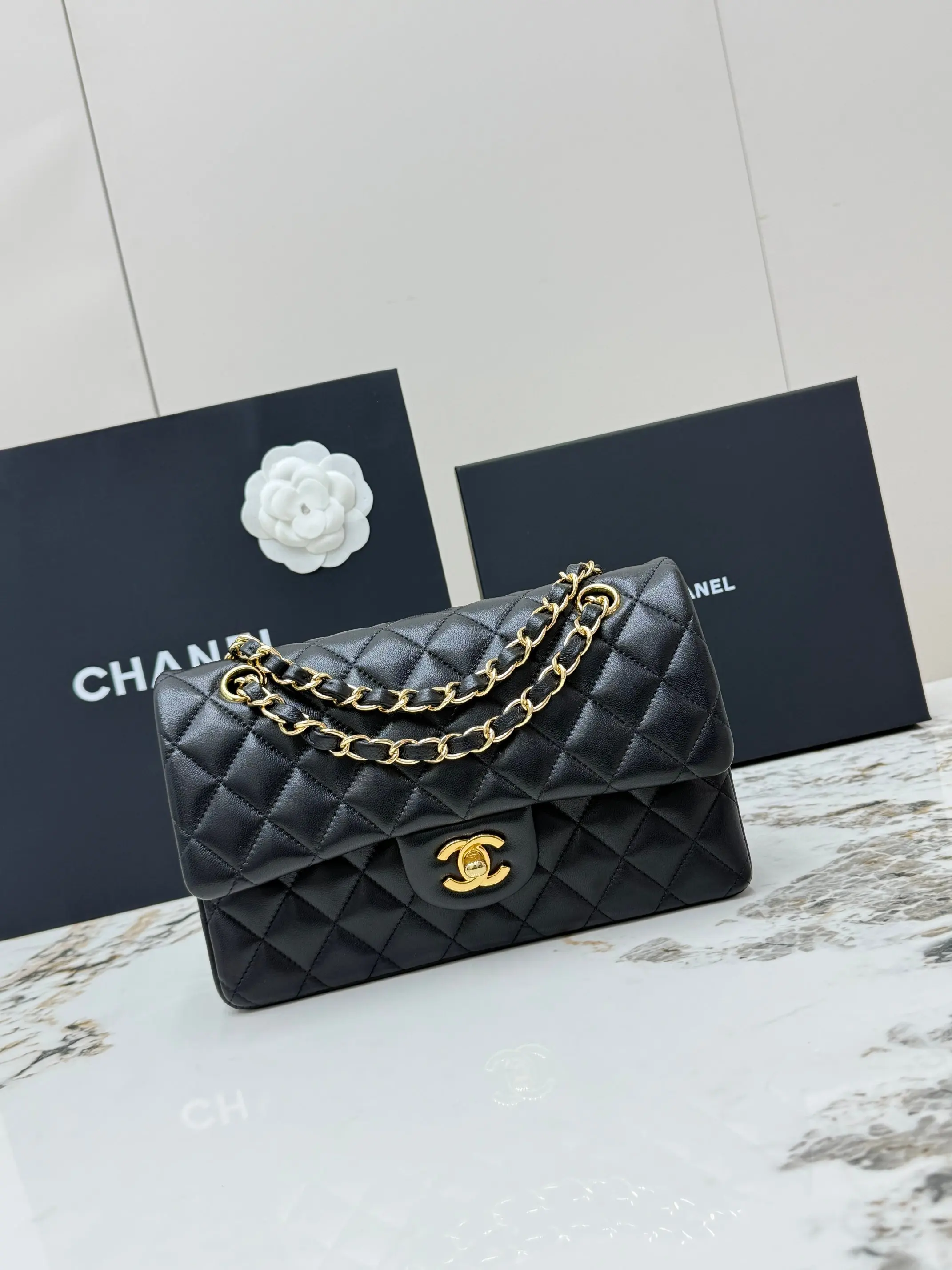 Chanel AS1113 Classic Silver Buckle Quilted Lambskin Chain Shoulder Bag Crossbody Bag