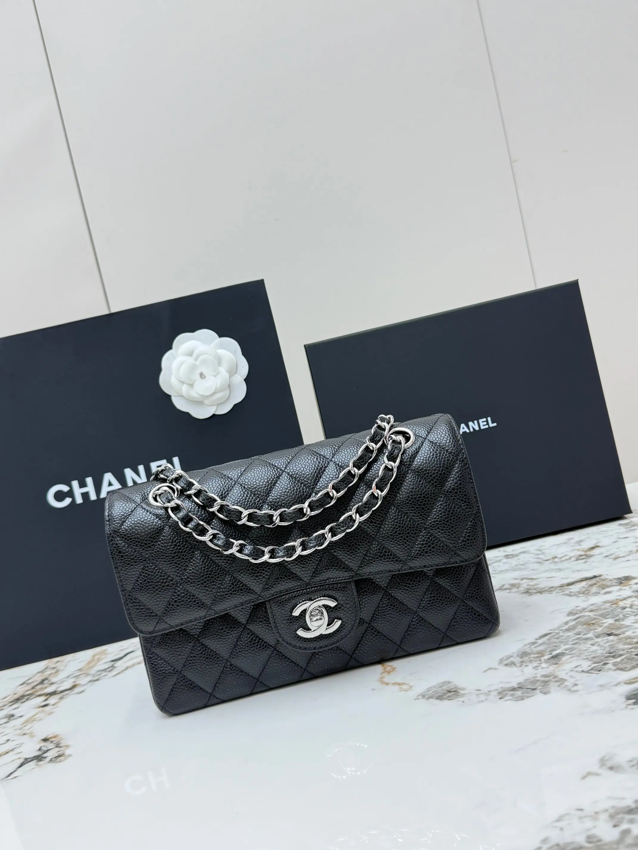 Chanel AS1113 Classic Silver Buckle Quilted Lambskin Chain Shoulder Bag Crossbody Bag