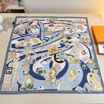 LV90 Mulberry Silk Square Scarf Replica Louis Vuitton Scarves and Shawls