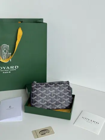 3309 Canvas with First Layer Calfskin Envelope Tri-fold Wallet Replica Goyard wallets