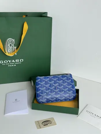 3309 Canvas with First Layer Calfskin Envelope Tri-fold Wallet Replica Goyard wallets