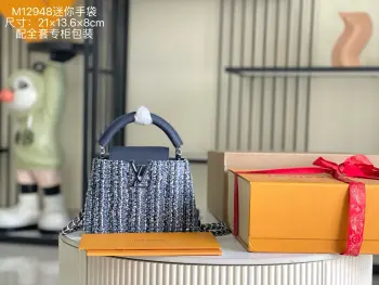 M12948 蓝白花呢手提包  斜挎包 高仿LV女包