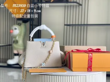 M23950 意大利A级白蓝相间真皮迷你手袋 斜挎包 高仿LV女包