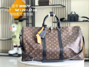 M56711 特级全钢五金老花皮料旅行包 斜挎包 高仿LV男包