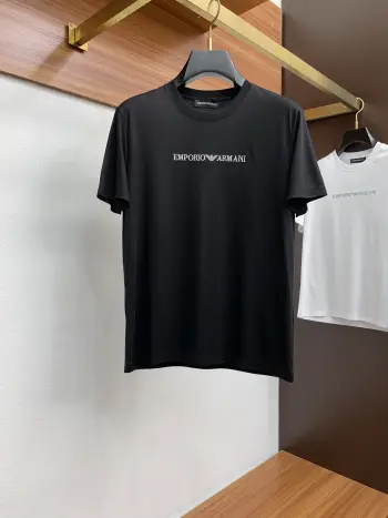 Spring/Summer New Men s Cotton Round Neck Short Sleeve Polo T-Shirt Replica Armani Tshirts and Polos