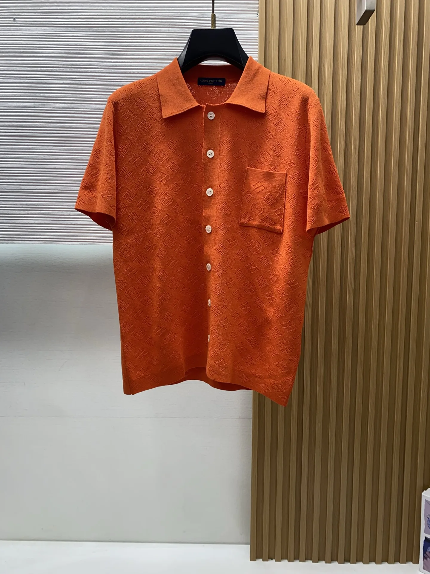LV 2026新款男士高端简约翻领针织短袖PoloT恤衫