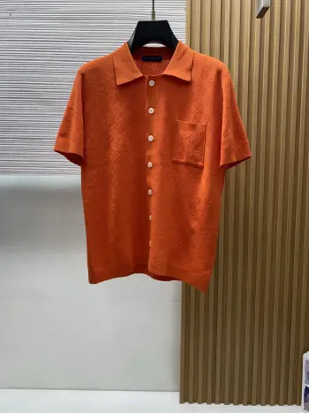 2026新款男士高端简约翻领针织短袖PoloT恤衫 高仿LVT恤/POLO衫