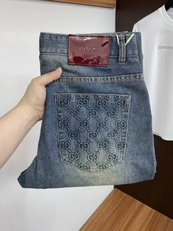 2026ss春夏新款修身小直筒牛仔裤  高仿古奇牛仔裤