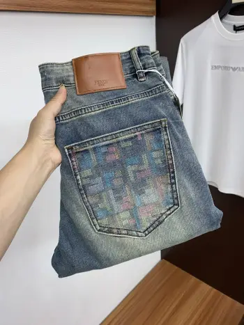 2026 SS Spring/Summer New Slim Fit Straight Leg Jeans Replica Fendi Jeans