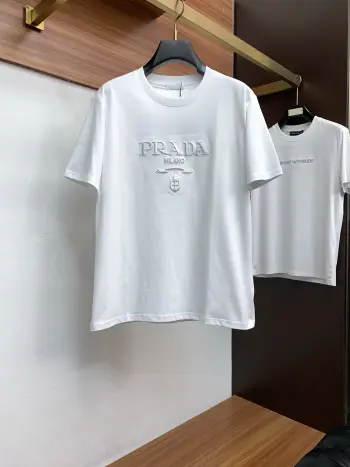 26SS春夏新款 纯棉质圆领短袖 高仿普拉达T恤/POLO衫