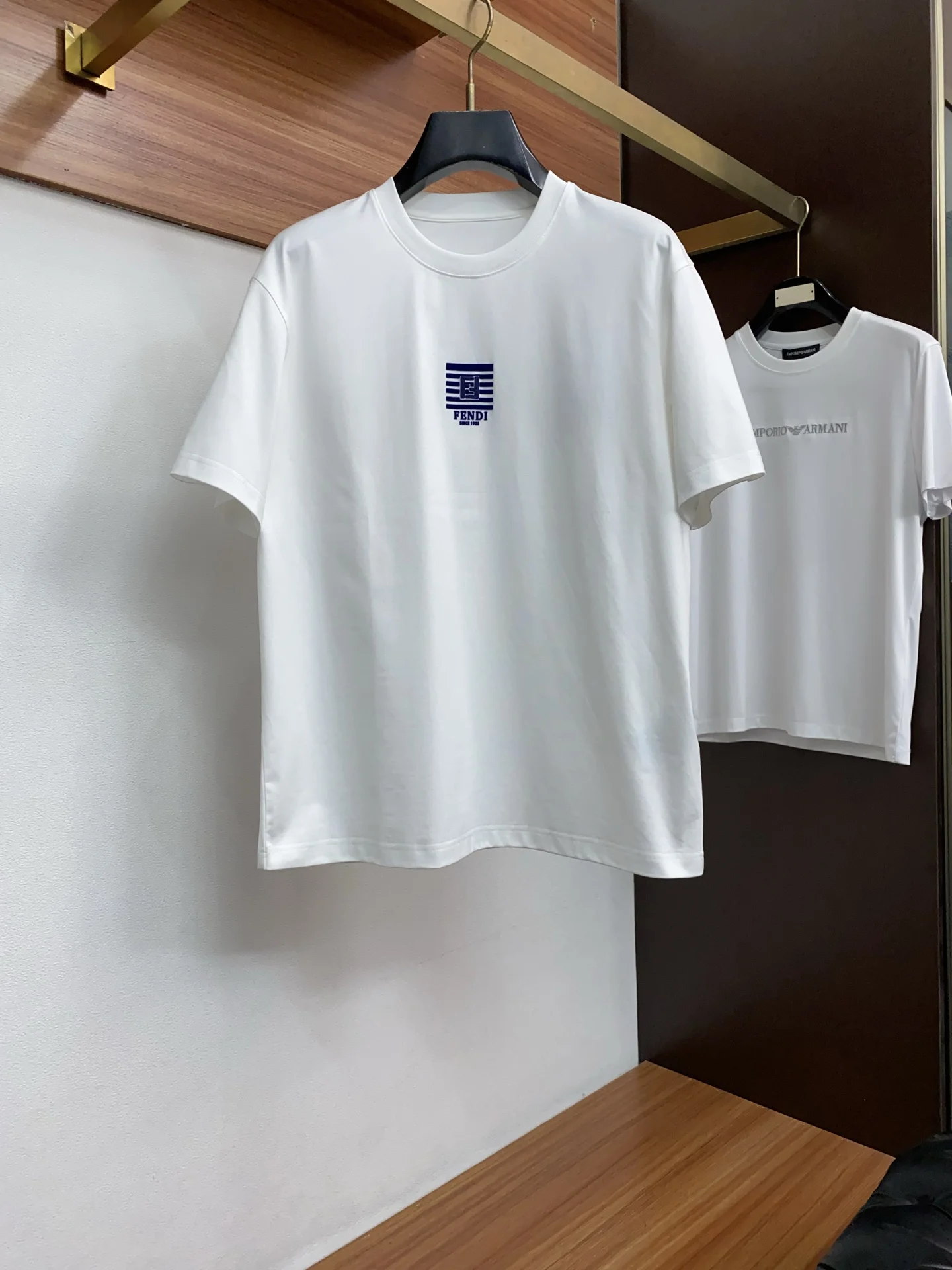 芬迪 春夏新款 男士纯棉质圆领短袖T恤衫