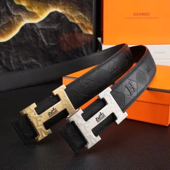 Double-sided imported cowhide men s genuine leather belt Replica Hermes Mens Belts