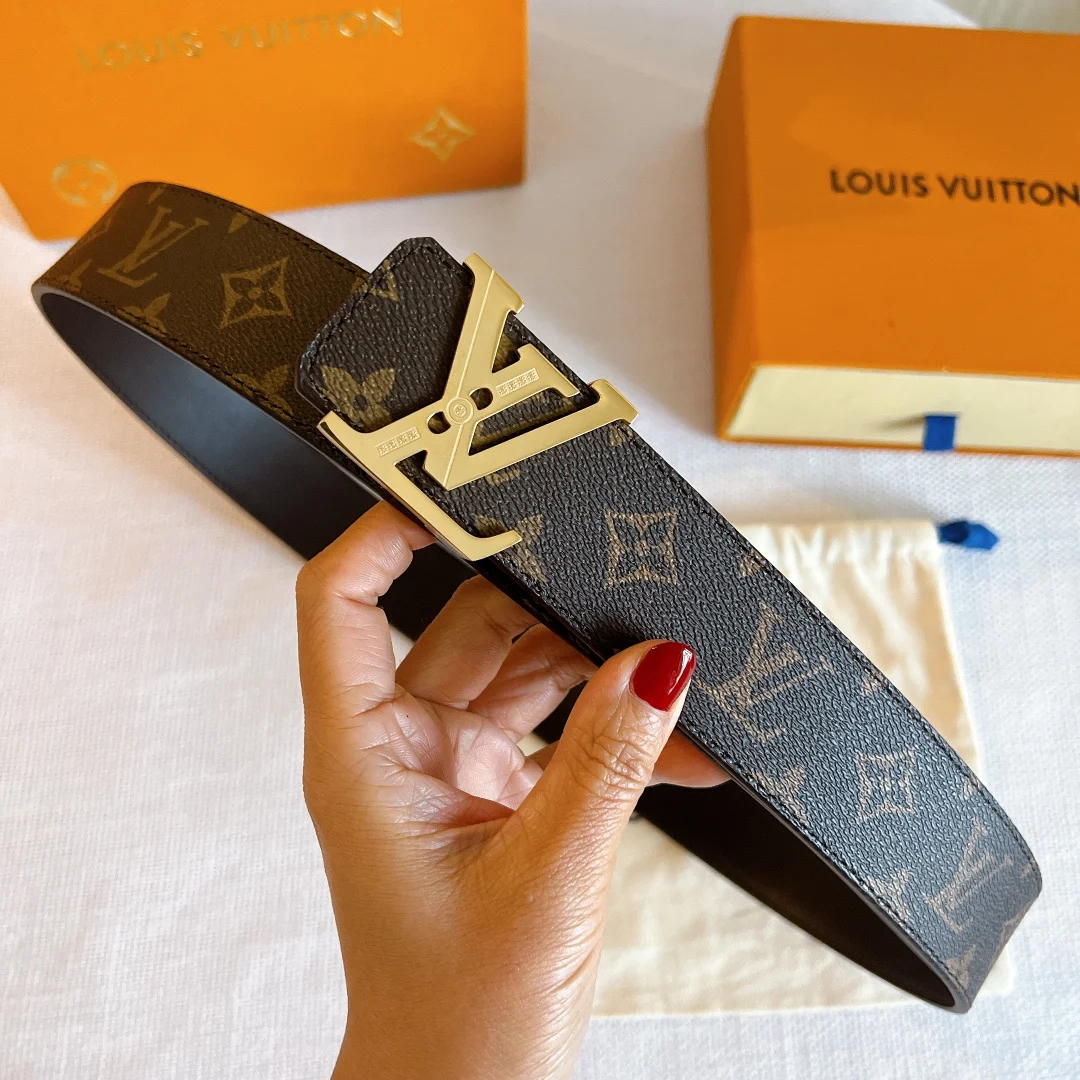 LV 正品一体铸造五金 钢扣男士腰带