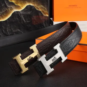 Double-sided imported cowhide men s genuine leather belt Replica Hermes Mens Belts