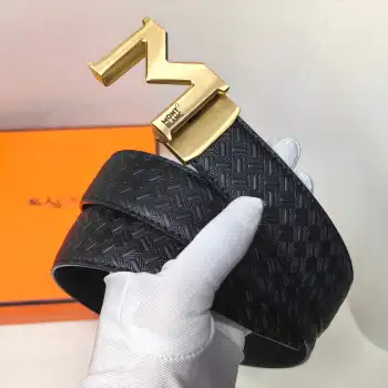 Imported calfskin men s belt Replica Montblanc Mens Belts