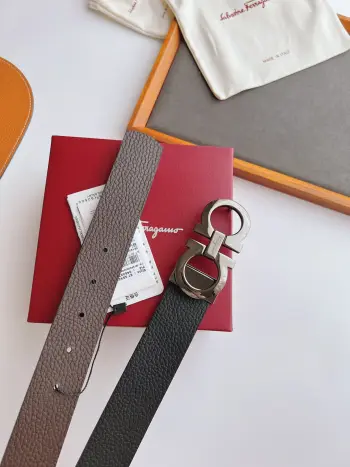 High-end custom double-sided imported men s cowhide belt Replica Ferragamo Mens Belts