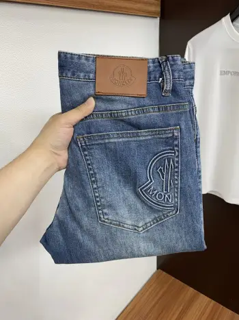 春夏新款修身小直筒牛仔裤 高仿蒙口牛仔裤