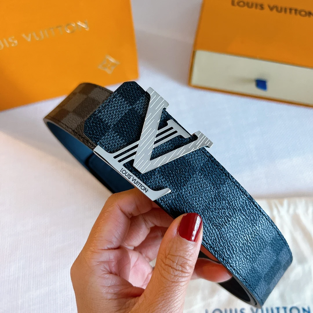 LV 正品一体铸造五金钢扣男士腰带