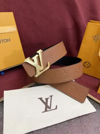 New Double-Sided Jacquard Pattern Men s Belt Replica Louis Vuitton Mens Belts
