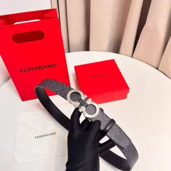 Double-sided imported cowhide men s genuine leather belt Replica Ferragamo Mens Belts