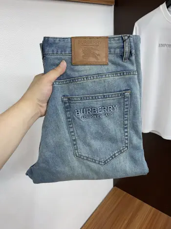 Spring and Summer New Slim Fit Straight Leg Jeans Replica Burberry Jeans