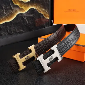Double-sided imported cowhide men s genuine leather belt Replica Hermes Mens Belts