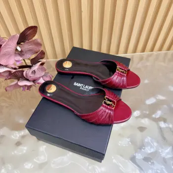 2026春夏新款牛皮/油腊皮/羊京l拖鞋 高仿圣罗兰女士凉鞋/拖鞋