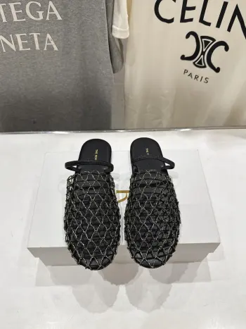 2026 SS Summer New Rope Woven Hollow Flat Sandals Replica THE ROW Womens Sandals and Slides