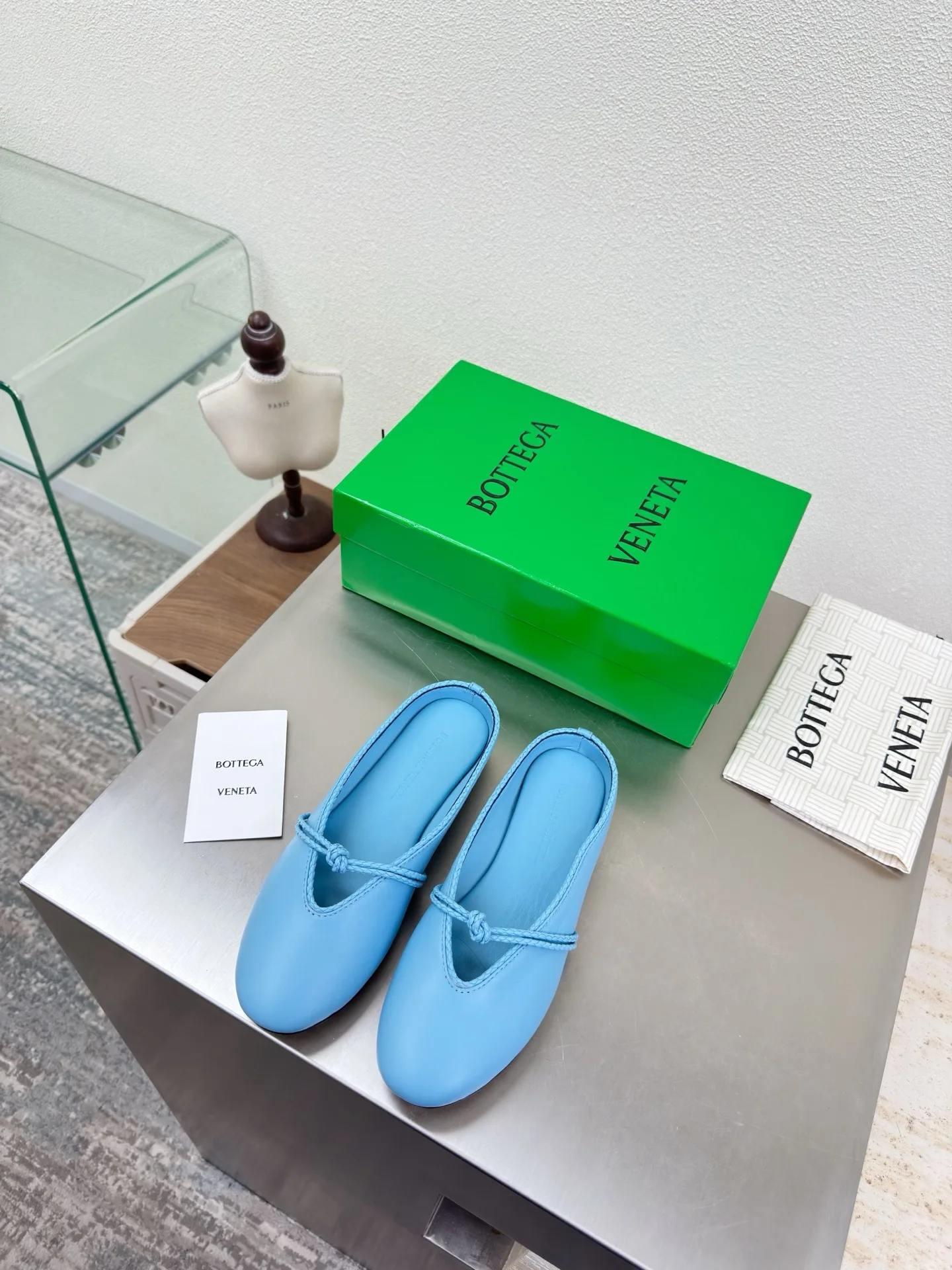 BV 2026ss新款结绳玛丽珍半包拖鞋乐福鞋