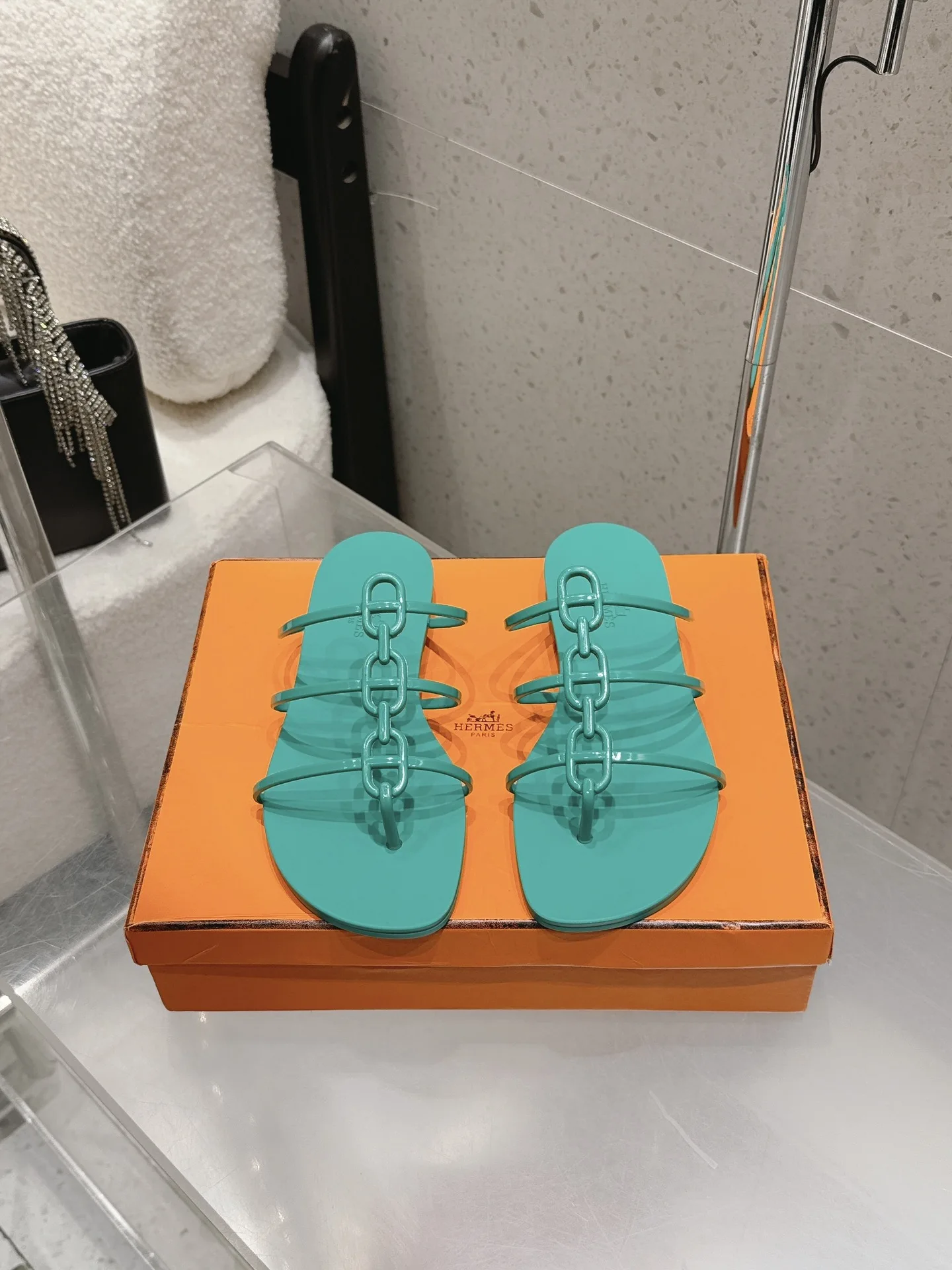 爱马仕 春夏新款 果冻鞋平底凉拖鞋