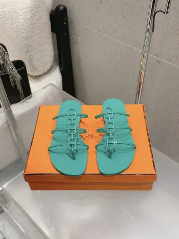Spring and Summer New Jelly Flat Sandals Replica Hermes Womens Sandals and Slides