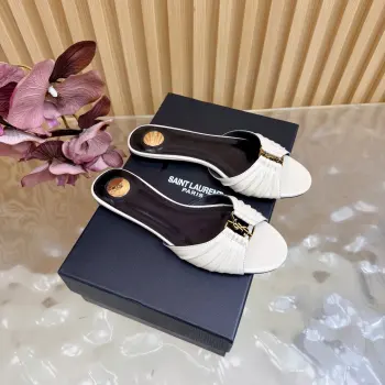 2026春夏新款牛皮/油腊皮/羊京l拖鞋 高仿圣罗兰女士凉鞋/拖鞋