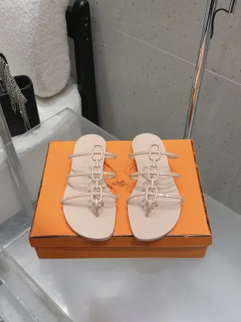 Spring and Summer New Jelly Flat Sandals Replica Hermes Womens Sandals and Slides