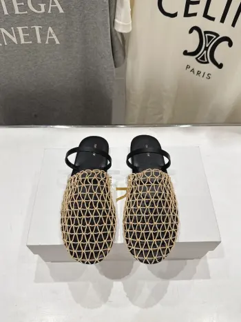 2026 SS Summer New Rope Woven Hollow Flat Sandals Replica THE ROW Womens Sandals and Slides