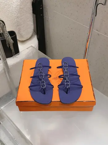 Spring and Summer New Jelly Flat Sandals Replica Hermes Womens Sandals and Slides