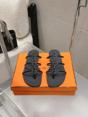 Spring and Summer New Jelly Flat Sandals Replica Hermes Womens Sandals and Slides