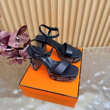 2026 Early Spring New Arrivals Rhinestone Wedge Platform Sandals Replica Hermes Womens Sandals and Slides