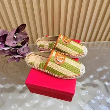 2026早春新款穆勒拼色拖鞋 渔夫鞋 高仿华伦天奴女士凉鞋/拖鞋