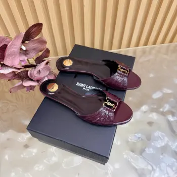2026春夏新款牛皮/油腊皮/羊京l拖鞋 高仿圣罗兰女士凉鞋/拖鞋