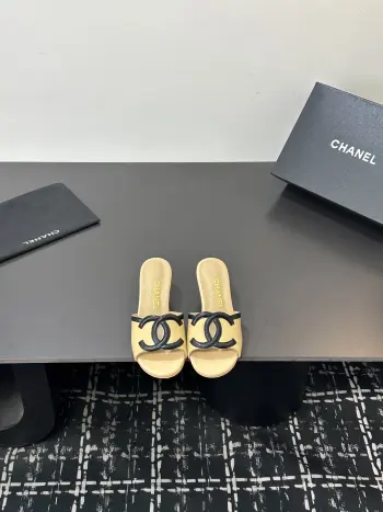 Spring and summer latest style versatile sheepskin slippers Replica Chanel Womens Sandals and Slides