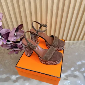 2026 Early Spring New Arrivals Rhinestone Wedge Platform Sandals Replica Hermes Womens Sandals and Slides