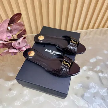 2026春夏新款牛皮/油腊皮/羊京l拖鞋 高仿圣罗兰女士凉鞋/拖鞋
