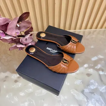 2026春夏新款牛皮/油腊皮/羊京l拖鞋 高仿圣罗兰女士凉鞋/拖鞋