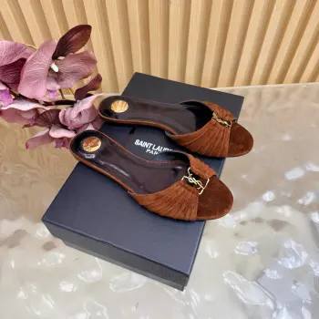 2026春夏新款牛皮/油腊皮/羊京l拖鞋 高仿圣罗兰女士凉鞋/拖鞋