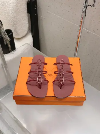 Spring and Summer New Jelly Flat Sandals Replica Hermes Womens Sandals and Slides