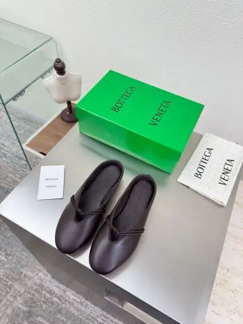 2026ss新款结绳玛丽珍半包拖鞋乐福鞋 高仿BV女士皮鞋/乐福鞋