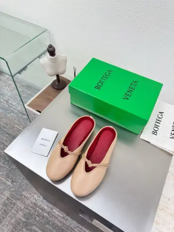 2026ss新款结绳玛丽珍半包拖鞋乐福鞋 高仿BV女士皮鞋/乐福鞋