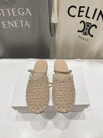 2026 SS Summer New Rope Woven Hollow Flat Sandals Replica THE ROW Womens Sandals and Slides