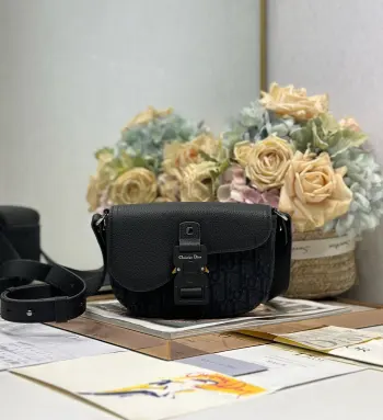 435 Printed Cowhide Saddle Flap Messenger Bag Men s Crossbody Bag Replica Dior mens bags